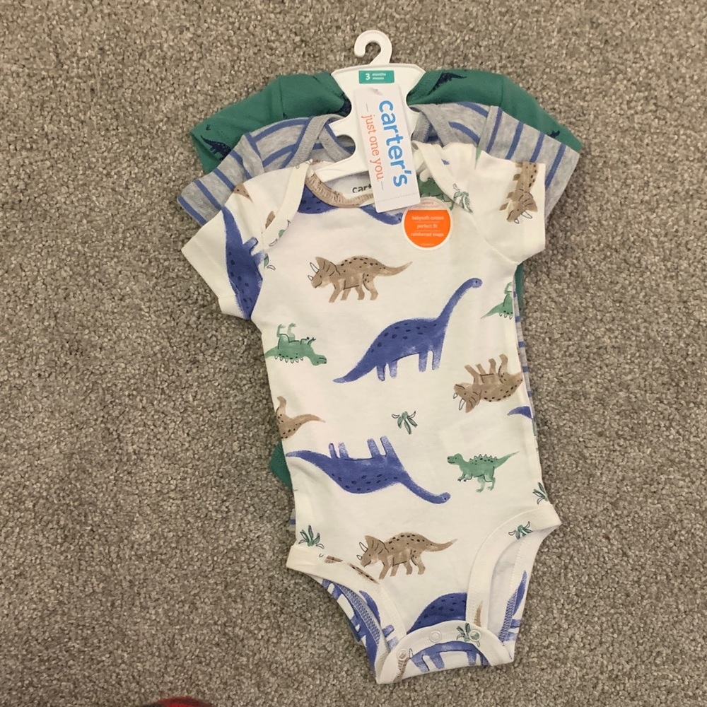 Carter's Dino Adventure Bodysuit onesies set of 3